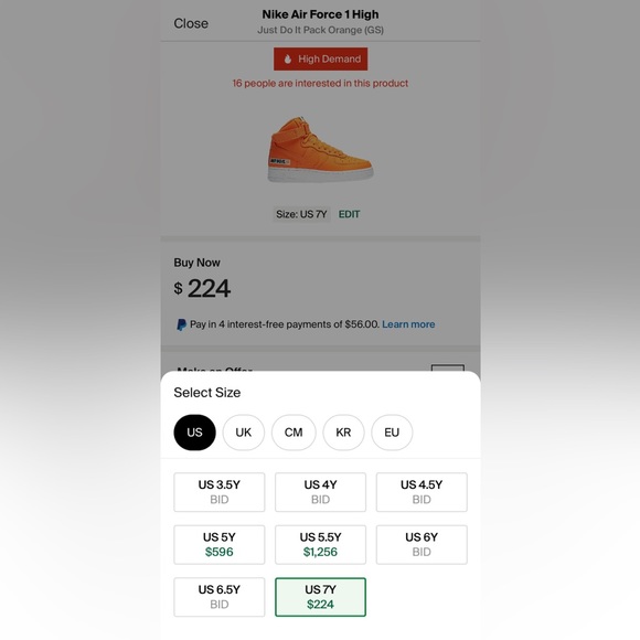 Nike Air Force 1 High Just Do It Pack Orange (GS) - Picture 2 of 12